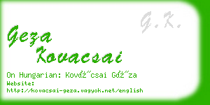 geza kovacsai business card